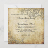 PixDezinesの装飾的なルーストシルバーの渦模様 招待状 (裏面)