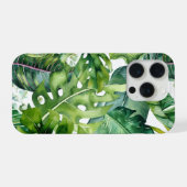 PixDezinesの豪華なグリーンのトロピカル・フォリア iPhoneケース (裏面横)
