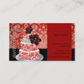 PixDezinesの赤いベルベットケーキ / パティスリー 名刺 (裏面)