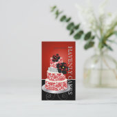 PixDezinesの赤いベルベットケーキ / パティスリー 名刺 (スタンド正面)