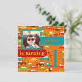 PixDezinesの車とトラックの誕生日/DIYカラー 招待状 (スタンド正面)