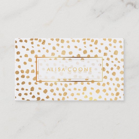 PixDezinesの金ゴールドスフェイクプリクル 名刺 (正面)