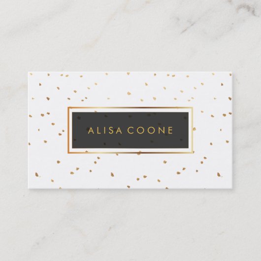 PixDezinesの金ゴールドスフェイクプリクル 名刺 (正面)