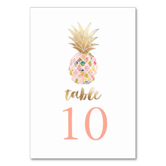 PixDezinesの金ゴールドフェイク Pineapple/テーブルカード テーブルナンバー (裏面)