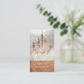 PixDezinesの銅+黒のシャンデリア/偽のホイル 名刺 (スタンド正面)