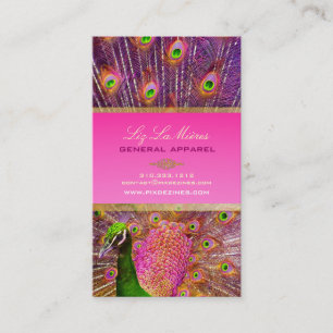 PixDezinesの長寿のための誇りを持ったな孔雀の羽 名刺