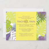 PixDezinesの雨林 バー・バット・ミツヴァ・ルアウ 招待状 (裏面)