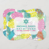 PixDezinesの雨林 バー・ミッツヴァ/ルアウ 招待状 (正面/裏面)