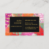 PixDezinesの雨林/DIYの背景色 名刺 (裏面)