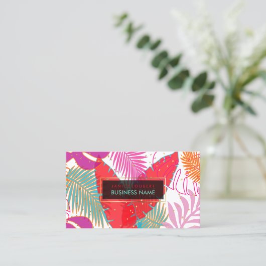 PixDezinesの雨林/DIYの背景色 名刺 (スタンド正面)