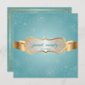 PixDezinesの雪の結晶と冬のイベント 招待状 (正面/裏面)