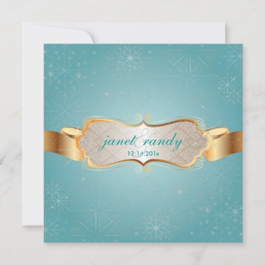 PixDezinesの雪の結晶と冬のイベント 招待状 (正面)