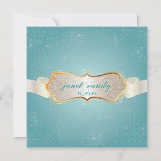 PixDezinesの雪の結晶と冬のイベント 招待状 (正面)