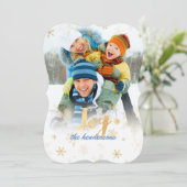 PixDezinesの雪の結晶/ゴールド//ホリデーカード シーズンカード (スタンド正面)