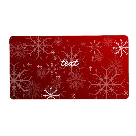 PixDezinesの雪の結晶 ホワイト + レッド ラベル (正面)