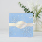 PixDezinesの雪の結晶、冬のウェディング/DIYカラー！ 招待状 (スタンド正面)