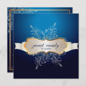 PixDezinesの雪片、冬のイベント 招待状 (正面/裏面)