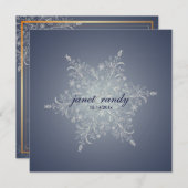 PixDezinesの雪片、冬のイベント 招待状 (正面/裏面)