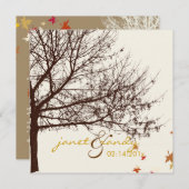 PixDezinesの雪鳥/冬/日の背景色 招待状 (正面/裏面)