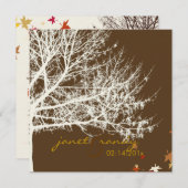 PixDezinesの雪鳥/冬/日の背景色 招待状 (正面/裏面)