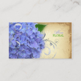 PixDezinesの青いハイドランジア、フラワーデザイナー/ヴィンテージ 名刺