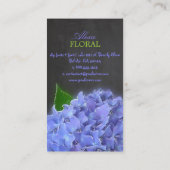 PixDezinesの青いハイドランジア、フラワーリスト/黒板 名刺 (裏面)