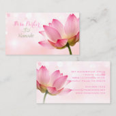 PixDezinesの静穏なピンクロータス、Omヨガ、ヒーラー 名刺 (正面/裏面)