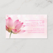 PixDezinesの静穏なピンクロータス、Omヨガ、ヒーラー 名刺 (裏面)