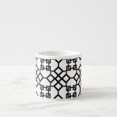 PixDezinesの黒いchinoiseの格子垣かdiy背景 エスプレッソカップ (正面)