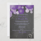 PixDezinesの黒板紫のランタン 招待状 (裏面)