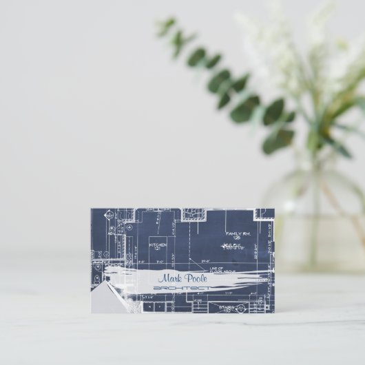 PixDezinesの黒板設計図 名刺 (スタンド正面)