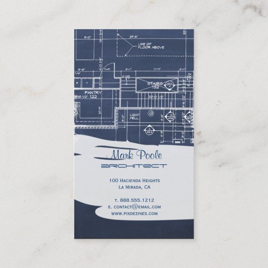 PixDezinesの黒板設計図 名刺 (裏面)