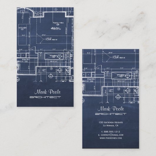 PixDezinesの黒板設計図 名刺 (正面/裏面)