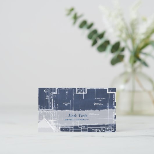 PixDezinesの黒板設計図 名刺 (スタンド正面)