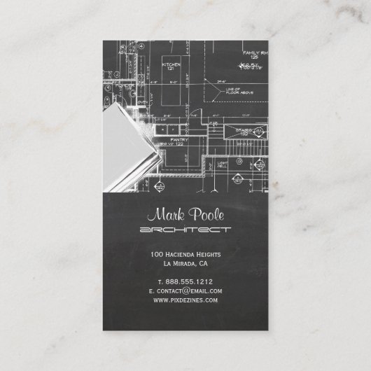 PixDezinesの黒板設計図 名刺 (裏面)