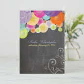 PixDezinesの黒板+フィエスタランプ 招待状 (スタンド正面)