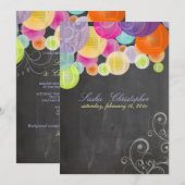 PixDezinesの黒板+フィエスタランプ 招待状 (正面/裏面)