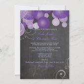 PixDezinesの黒板 紫のランタン 招待状 (裏面)