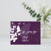 PixDezinesの「Fluttering By」RSVP、カラーカスタマイゼーション 出欠カード (スタンド正面)