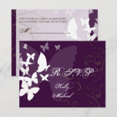 PixDezinesの「Fluttering By」RSVP、カラーカスタマイゼーション 出欠カード (正面/裏面)