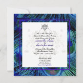 PixDezinesの psychedelicな孔雀/コバルトブルー 招待状 (裏面)