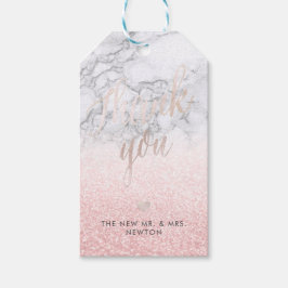 PixDezinesのBlush Snow Bokeh+Marble ありがとうございます ギフトタグ