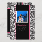 PixDezinesのdiyイベント...モノグラム·フィドラ·ダマスク 招待状 (正面/裏面)