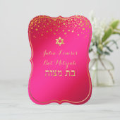 PixDezinesのDIYカラー/スパークル バット・ミッツヴァー 招待状 (スタンド正面)