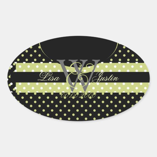 PixDezinesのDIYカラー ドットなど 楕円形シール (正面)