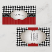 PixDezinesのDIYカラー/ハウンドトゥースパターン 名刺 (正面/裏面)