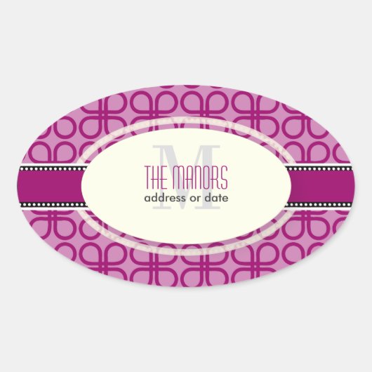 PixDezinesのDIYカラー/レトロなクローバー 楕円形シール (正面)