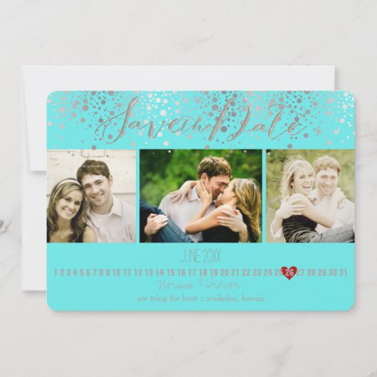 PixDezinesのDIYカラー/写真で素敵な「Save the Date」 セーブザデート (正面)