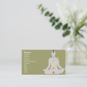 PixDezinesのDIYカラー、瞑想とオムシンボル 名刺 (スタンド正面)