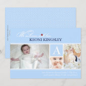 PixDezinesのDIYカラー、誕生のお知らせ/ドット 案内状 (正面/裏面)